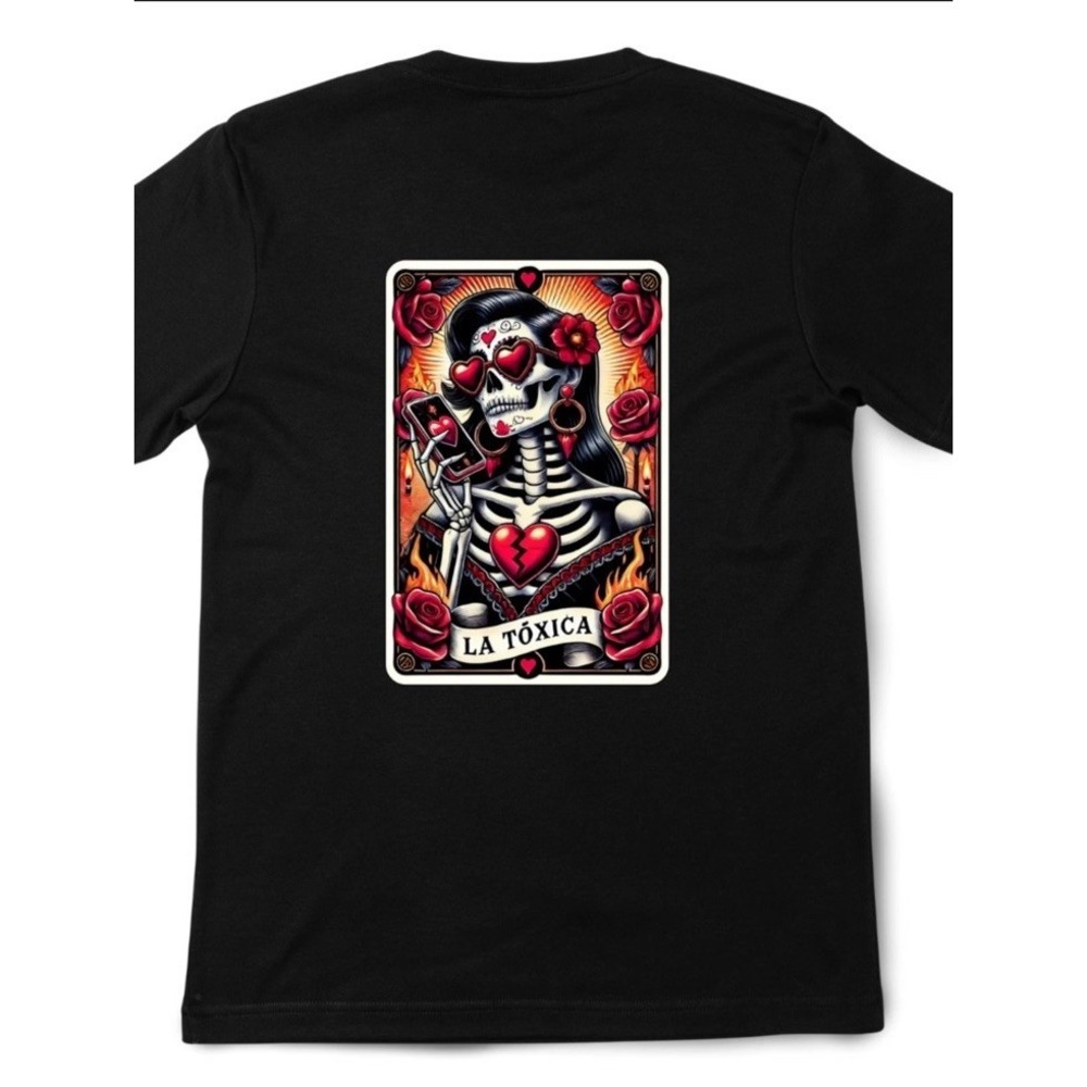La Toxica Mexican Tarot Card Latina‎ Woman Chicana T-Shirt Black Large